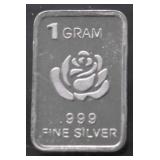 1 GRAM .999 SILVER BAR