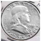 1951 CHOICE BU FRANKLIN HALF DOLLAR