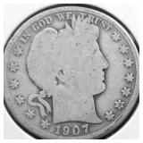 1907 D BARBER HALF DOLLAR G