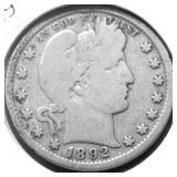 1892 BARBER QUARTER G