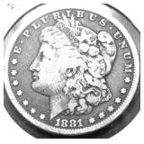 1881 S MORGAN DOLLAR VF