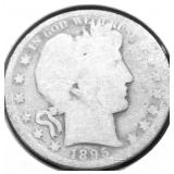 1895 BARBER HALF DOLLAR AG