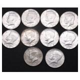 10 40 % SILVER HALF DOLLARS