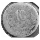 1888 MEXICO SILVER 10 CENTS