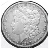 1887 O MORGAN DOLLAR XF