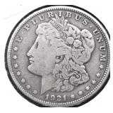 1921 D MORGAN DOLLAR VG