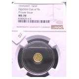 NGC MS70 EGYPTIAN EYE OF RA GOLD