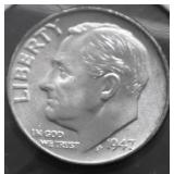 1947 SUPURB GEM ROOSEVELT DIME