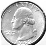 1943 GEM BU WASHINGTON QUARTER