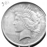 1922 PEACE DOLLAR XF