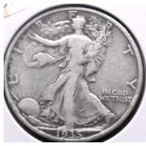 1935 S WALKING HALF DOLLAR VG