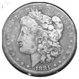 1881 O MORGAN DOLLAR VG