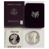 1987 PROOF SILVER EAGLE W BOX PAPERS