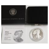 2024 PROOF SILVER EAGLE W BOX PAPERS