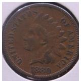 1880 INDIAN HEAD CENT XF