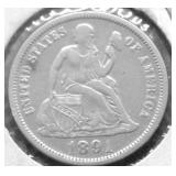 1891 O SEATED DIME  XF