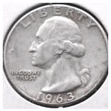 1963 WASHINGTON QUARTER XF