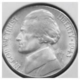 1943 S SUPURB GEM JEFFERSON NICKEL