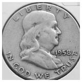 1958 FRANKLIN HALF DOLLAR VF
