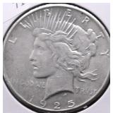 1925 PEACE DOLLAR VF