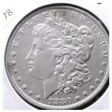1880 O MORGAN DOLLAR AU