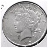 1922 PEACE DOLLAR XF