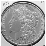 1886 MORGAN DOLLAR AU DETAILS