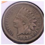 1863 INDIAN HEAD CENT VG