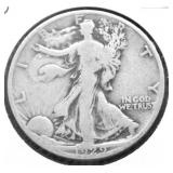 1929 D WALKING HALF DOLLAR VG