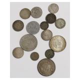 GROUP OF FREIGN SILVER COINS