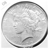 1922 PEACE DOLLAR XF