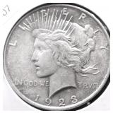 1923 PEACE DOLLAR AU