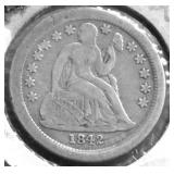 1842 O SEATED DIME F