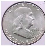 1961 D CHOICE BU FRANKLIN HALF DOLLAR