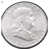 1960 D CHOICE BU FRANKLIN HALF DOLLAR