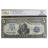 1899 PCGS VF25 5 $ SILVER CERTIFICATE