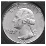 1964 D WASHINGTON QUARTER XF