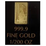 1/200 OZ .999 GOLD BAR