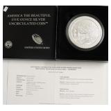 5 OZ .999 SILVER ATB QUARTER W BOX PAPERS