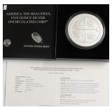 5 OZ .999 SILVER ATB QUARTER W BOX PAPERS