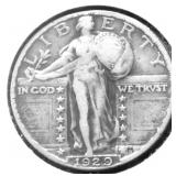 1929 STANDIMG QUARTER VF