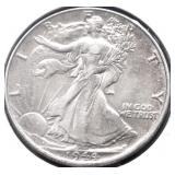 1944 WALKING HALF DOLLAR AU