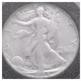 1944 D WALKING HALF DOLLAR VG