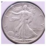 1943 WALKING HALF DOLLAR AU