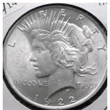 1922 CHOICE BU PEACE DOLLAR