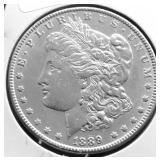 1889 MORGAN DOLLAR AU DETAILS