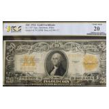 1922 PCGS VF20 20 $ GOLD CERTIFICATE