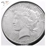 1923 S PEACE DOLLAR VF