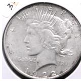 1922 PEACE DOLLAR XF