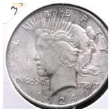 1924 PEACE DOLLAR XF